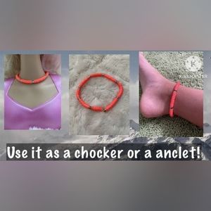 Use this pink and orange chocker as a anclet too! |GetYourDripOn